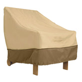 Classic Accessories Veranda Adirondack chair cover, top view, weatherproof protection for year-round use.