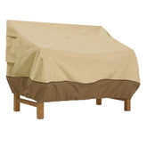 Classic Accessories Veranda bench cover front view shows tailored fit for a 50-inch bench.