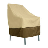 Classic Accessories Veranda pebble chair cover front view showing stylish protection for high-back chairs.