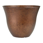 Classic Home & Garden Honeysuckle resin planter with distressed copper finish for indoor and outdoor elegance.