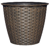 Classic Home & Garden Nantucket 8-inch Russet planter, front view, durable outdoor resin.