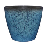 Classic Home and Garden Vogue 8in indigo planter front view; pottery-like finish for stylish interiors.
