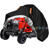 ClawsCover riding lawn mower cover front view in sturdy 210D fabric protects against weather.