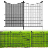 CLEASO 10 panels decorative fence with gate provides stylish yard boundary and pet containment.