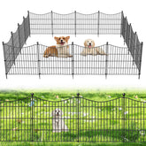 CLEASO 10-panel no-dig dog fence—easy outdoor assembly for yard boundaries.
