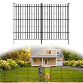 CLEASO 10-panel no-dig garden fence with gate for easy setup and yard protection.