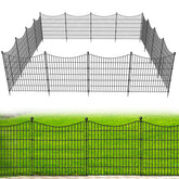 CLEASO 15-panel no-dig dog fence panel close-up highlights spear-top design for yard safety.