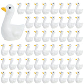 Clofiak 60Pcs mini goose figurines for desktop display and charming tiny accents.