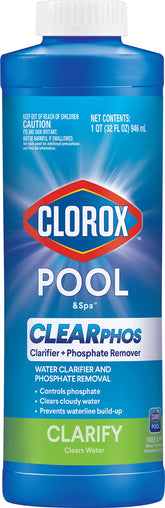 CLOROX Pool&Spa ClearPHOS bottle pour illustrating phosphate removal for clearer water