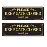 Clotide Please Keep Gate Closed sign 10x3 inches marking gate entry for yard safety.