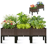 CloudDream brown raised garden box side view highlighting sturdy weatherproof construction for outdoor growing.