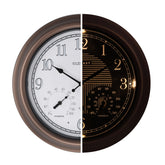 CLXEAST 18-inch illuminated clock front view with warm backlight for outdoor visibility