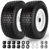 CMOOD 13x5-6 flat-free tire and wheel assembly, side view, maintenance-free design