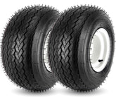 CMOOD 18x8.50-8 tire with rim close-up highlighting rugged construction for durability.