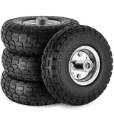 CMOOD 4-pcs 10-inch flat-free tire front view showing rugged tread for all terrains