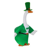 cnomg St. Patrick's Day goose outfit on a porch statue, festive and easy to install