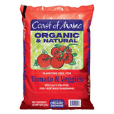 Coast of Maine organic planting soil for tomatoes and vegetables enhances growth in beds and containers.
