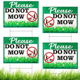 Cobee do not mow sign 12x9 front view with double-sided readability for visibility