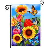 COCJCJ sunflower garden flag with double-sided readability for welcoming guests outdoors.