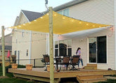 COCONUT rectangle sun sail 6x8 assembly view showing setup readiness and sturdy corners