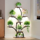 CODACE tree plant stand with grow lights, top view shows organized indoor greenery display.