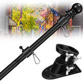 Cogardenshower 5ft flag pole kit ready for quick outdoor display on the wall