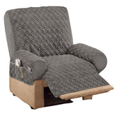 Collections Etc diamond-quilted recliner cover protects furniture with stylish texture.