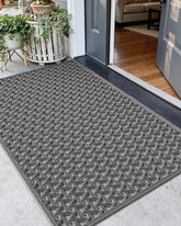 Color&Geometry door mat with drainage traps dirt and moisture at the entry