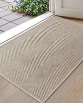 Color&Geometry ultra-thin door mat fits under doors, easing passage.