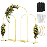 COLRASN gold arch 7.2ft venue entrance enhances ceremony photos.