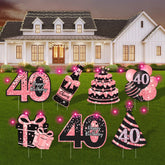 ComboJoy 40th birthday sign with stakes for yard display and milestone celebration.