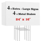 ComboJoy blank yard sign with stake for durable outdoor visibility at events.