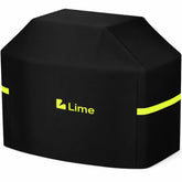 COMFY LIME grill cover 58-inch on grill provides durable all-weather protection.