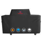 M COMNOVA OUTDOORS grill cover on Traeger Woodridge Pro protecting against rain and sun