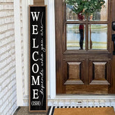 Comurdyo welcome-ish sign porch-stand promotes curb appeal for guests.