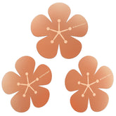 Conderyang bird bath copper disc 3-piece set attracts birds with flower motif.