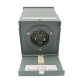 Connecticut Electric 30-Amp inlet box with hinged door for durable outdoor use.