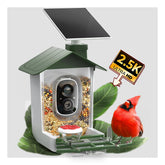 COOAU 5MP smart bird feeder camera offers crisp birds for live viewing.