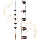 Coobest copper wind chimes outside 36-inch five-bell set enhances curb appeal and peaceful ambiance