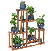 COOGOU wood plant stand corner display for indoor spaces, maximizing vertical plant organization.