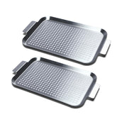 Cook Time grill pan set 2 with perforated holes for even heat.