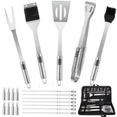 Cooking Coll BBQ tools set with stainless tongs and spatula for effortless flipping.