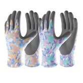 CoolJob six-pack colorful gardening gloves for women, easy to spot in the yard.