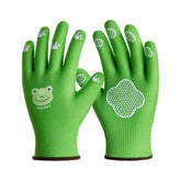 COOLJOB toddler gloves with breathable fabric and paw-dot grip for small gardeners.