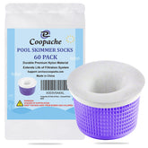 Coopache pool skimmer sock on basket captures leaves and hair for cleaner water