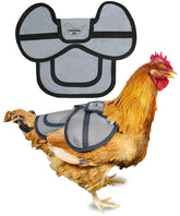 COOPED UP canvas chicken saddle gray front view showing back and wing coverage