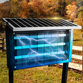 Coospider-REPTA solar bug zapper front-view deters outdoor insects.