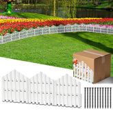 CooTentler garden edging border no-dig 13ft white with stakes creates clean defined garden edges.