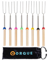 CORQUE marshmallow roasting sticks extendable 32 inches for safe, even toasting