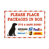 COSEICEO package delivery sign for outdoor porch; weatherproof aluminum withstands rain and sun.